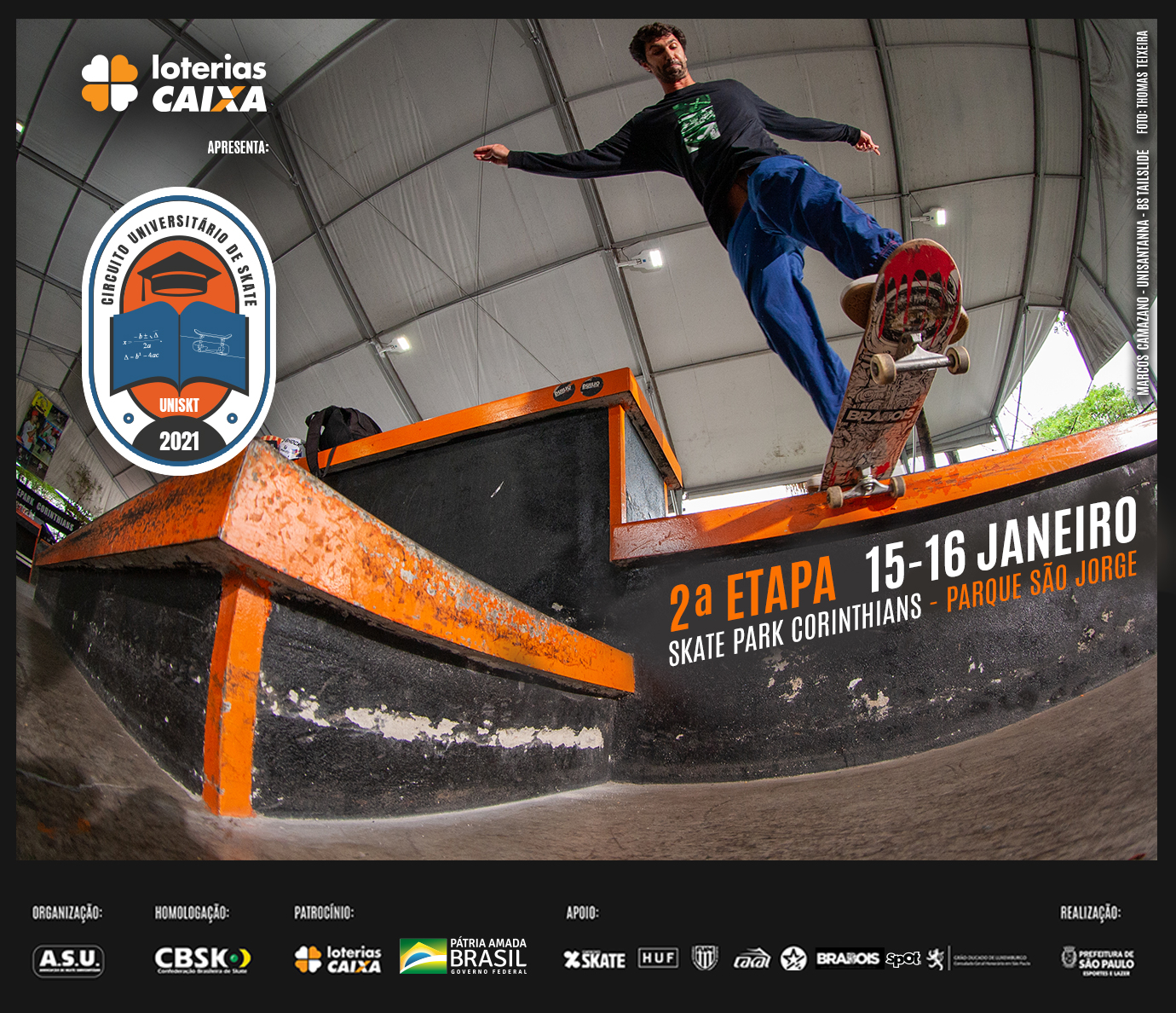 UNISKT: Circuito Universitário de Skate terá segunda etapa dias 15 e 16 de janeiro