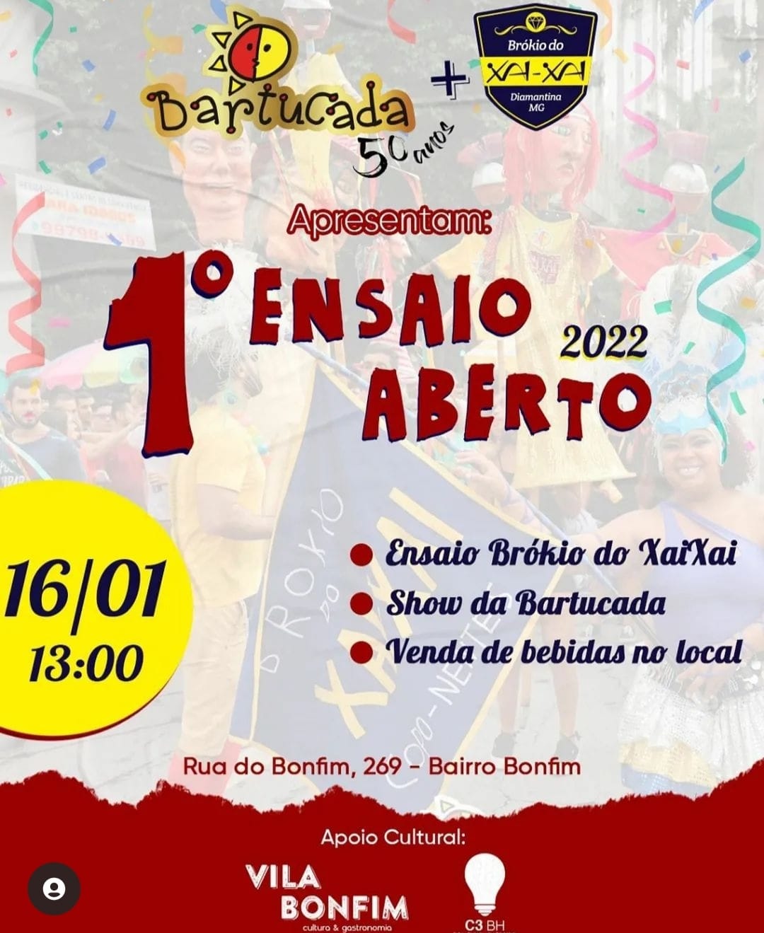 Bartucada: 1º Ensaio aberto domingo (16/01)