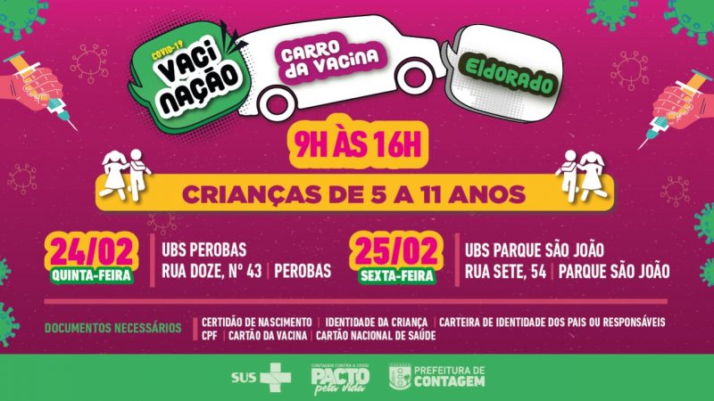 Confira a programação do Carro da Vacina nos dias 24 e 25 de fevereiro