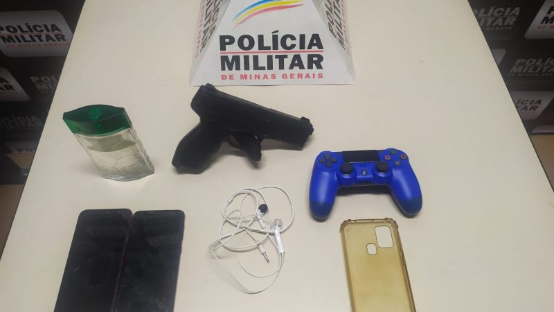 CONTAGEM – 18º BPM – Militares recuperam produtos roubados, prendem autor e apreendem réplica de arma de fogo e drogas