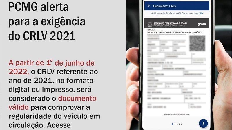 CRLV 2021 será obrigatório em Minas a partir desta quarta-feira (1/6)
