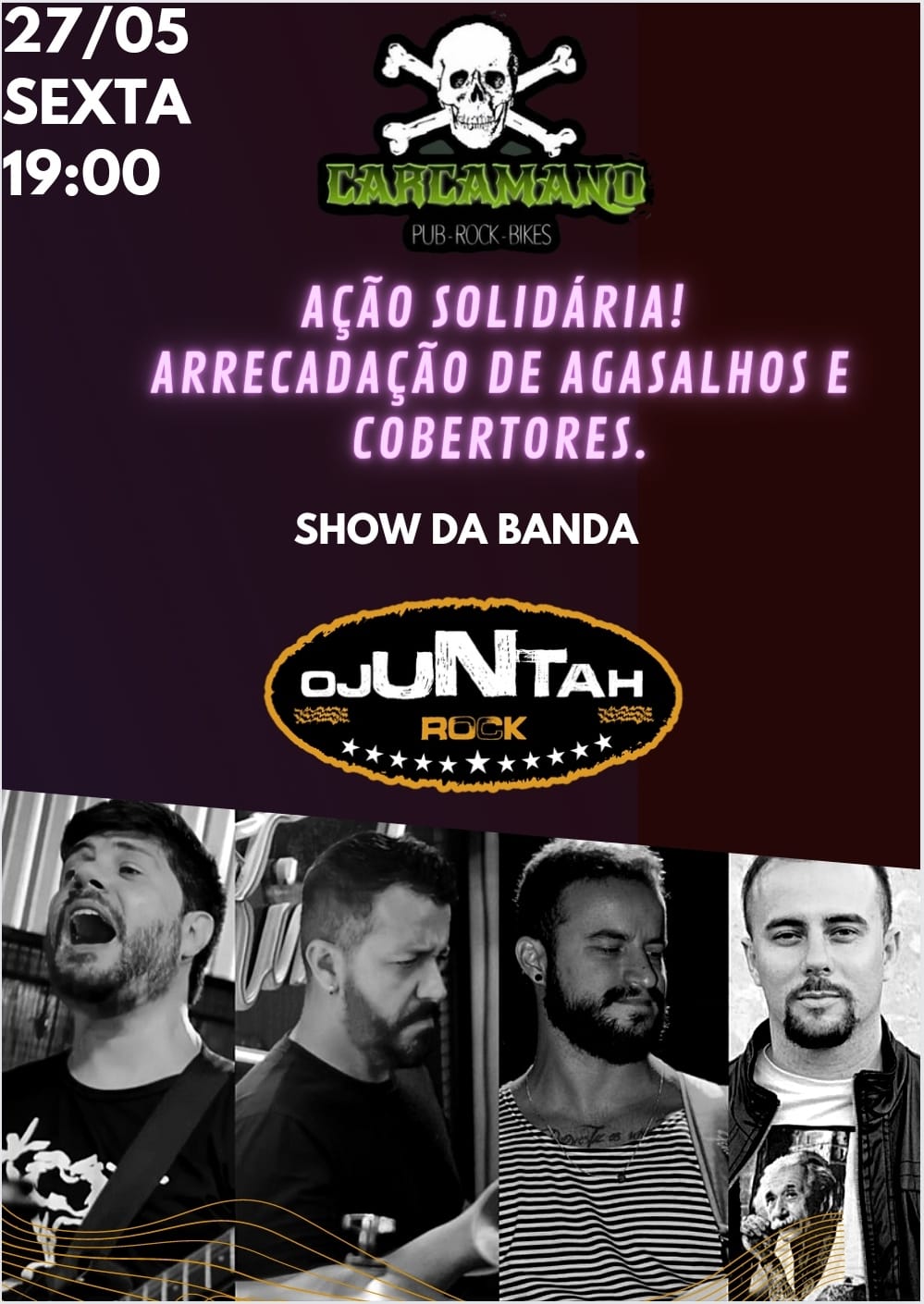 Ojuntah Rock, amigos que cantam e são solidários niver Rafael Lopes