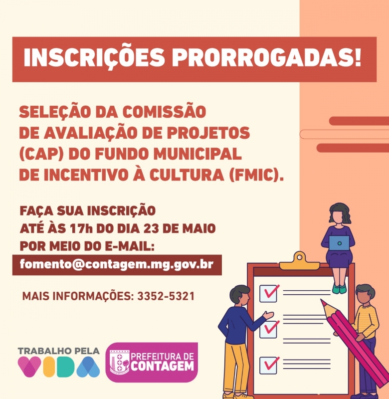 Prefeitura prorroga inscrições para composição da Comissão de Avaliação de Projetos