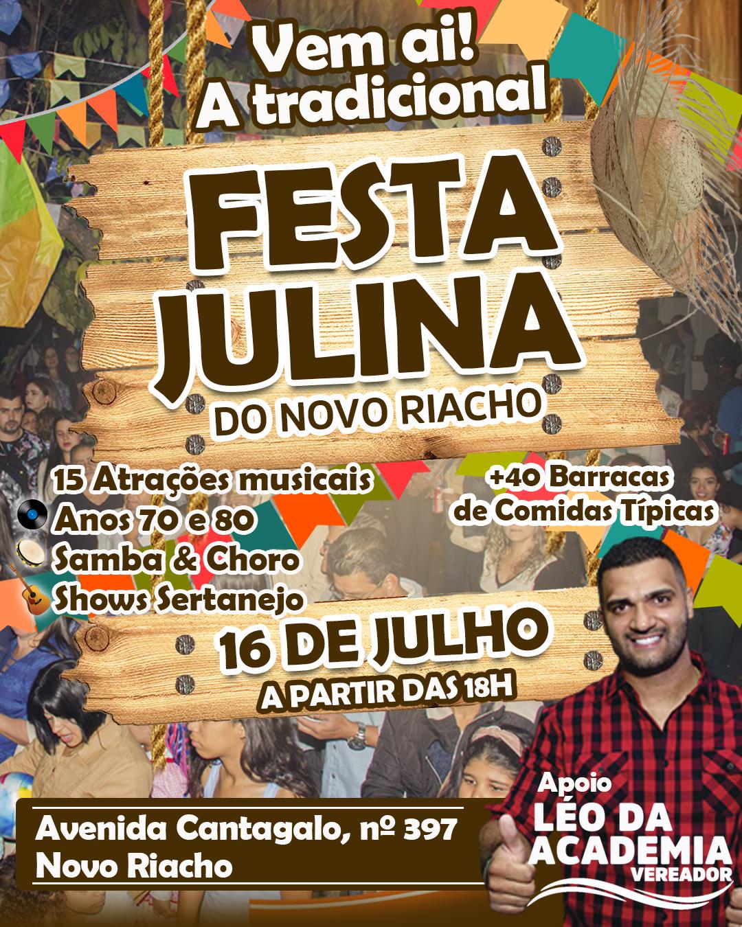 Vereador Léo da Academia convida para a melhor Festa Julina da cidade