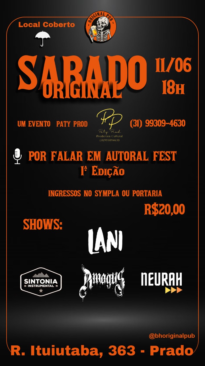 Paty Prod apresenta: 1ª Edição do Por Falar em Autoral Fest