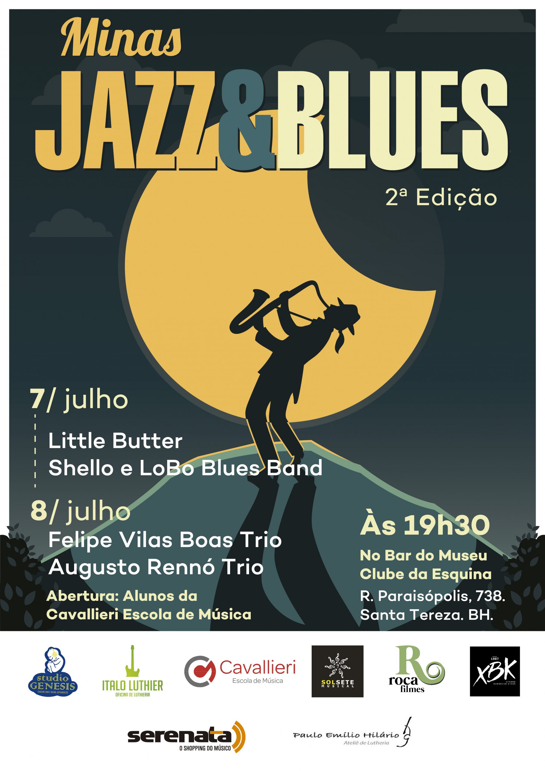 Vem aí o Festival Minas Jazz e Blues! Serão dois dias festivos e regados a boa música com Shello e LoBo Blues Band, Felipe Vilas Boas Trio,  Little Butter, Augusto Rennó Trio e alunos de escolas de música de BH