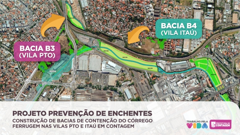 Prefeitura atua para licitar em breve as obras das bacias de retenção no Córrego Ferrugem