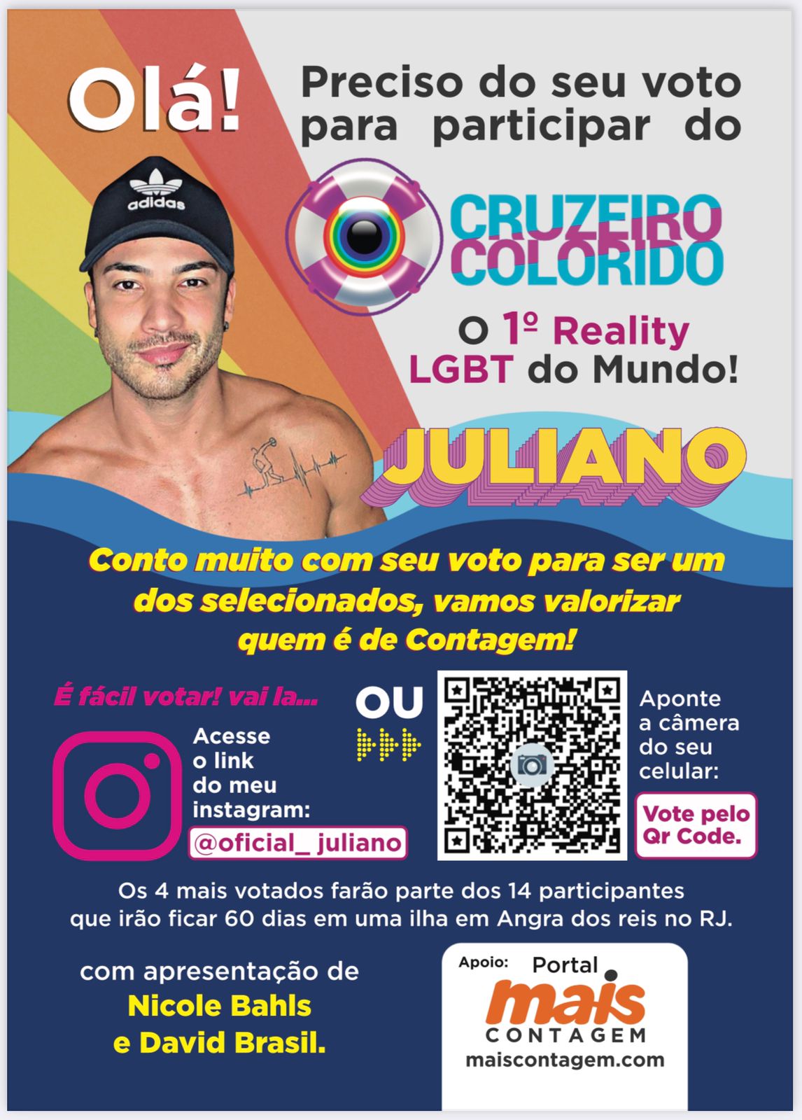 Reality Cruzeiro Colorido: Contagense Juliano está entre os grandes finalistas