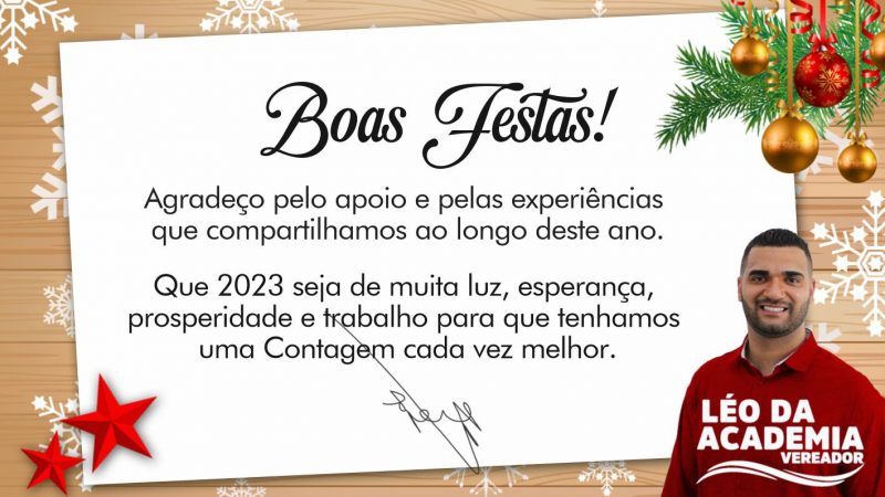 Vereador Léo da Academia deseja boas festas