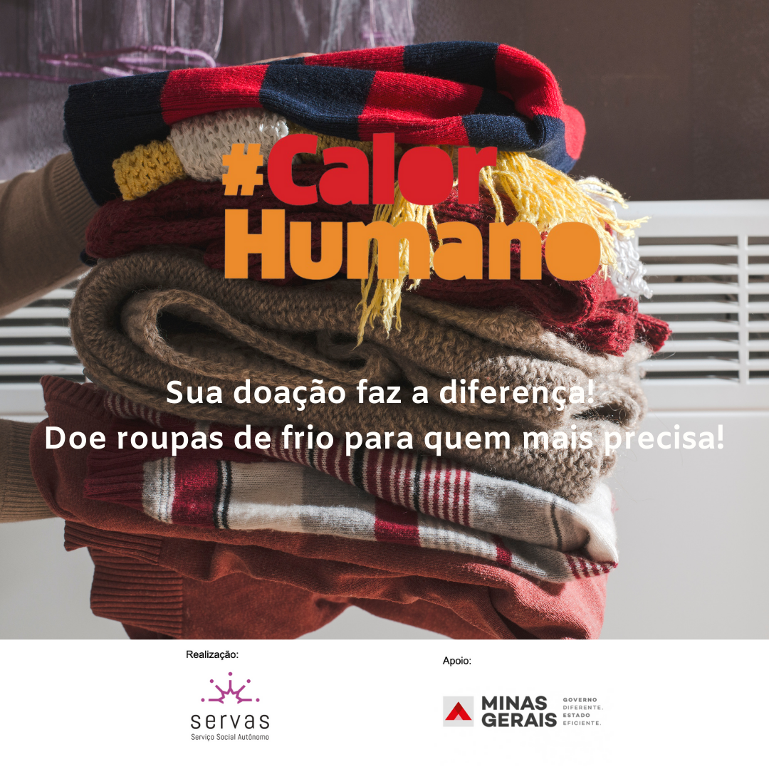 Servas lança campanha Calor Humano para arrecadar agasalhos e itens de inverno em Minas