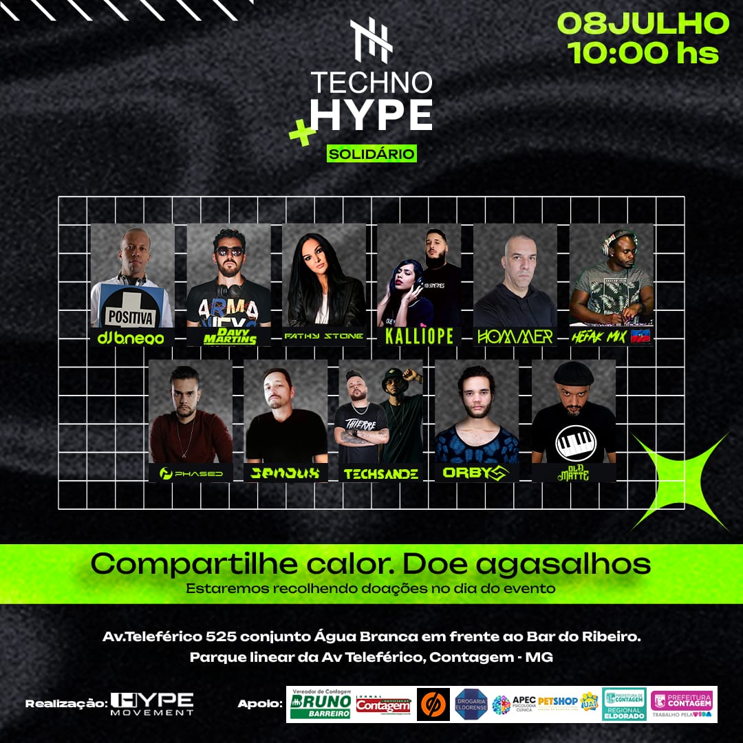 Projeto TechnoHype Solidário:  DJs HYPE MOVEMENT unidos pela solidariedade