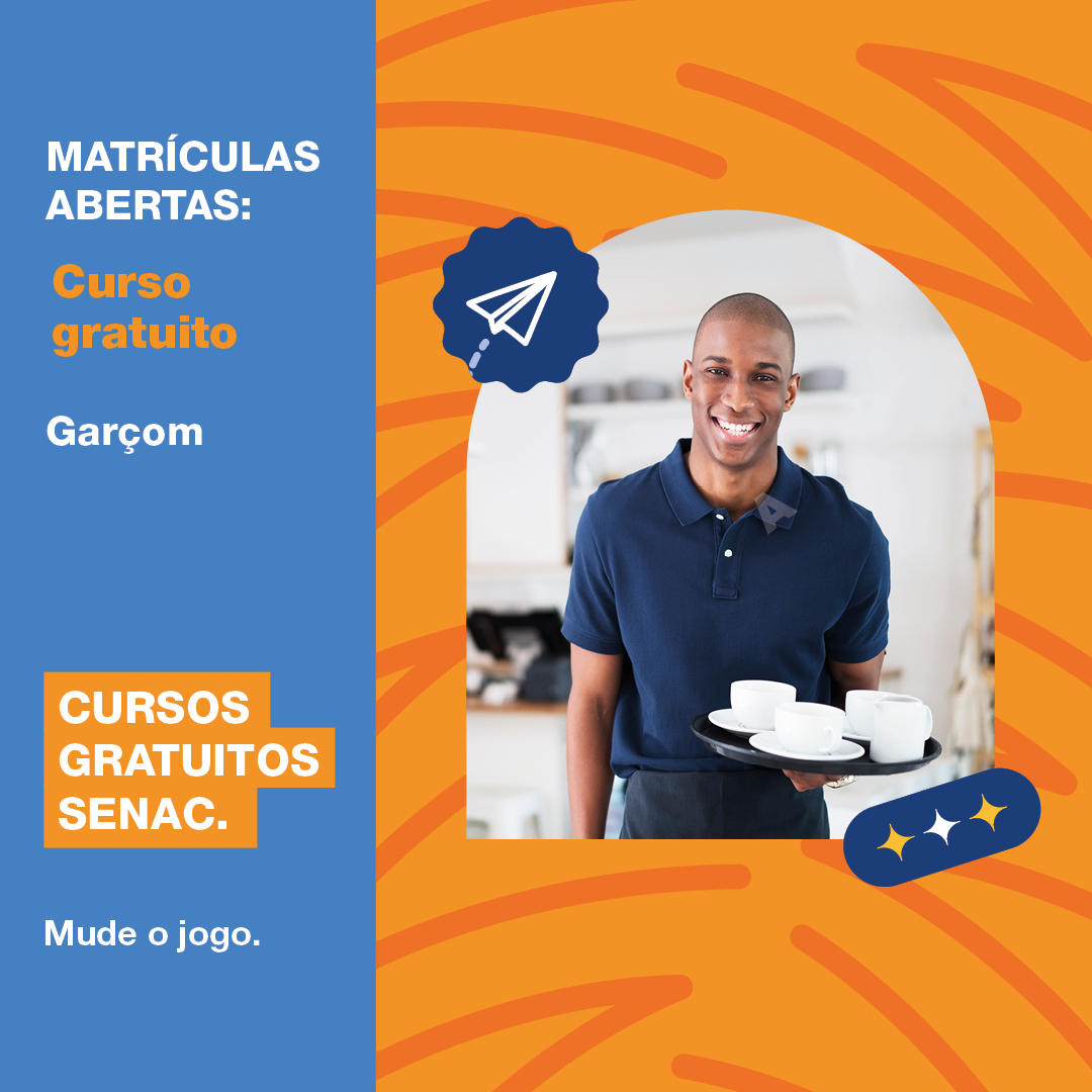 Senac está com inscrições abertas para curso gratuito de Garçom