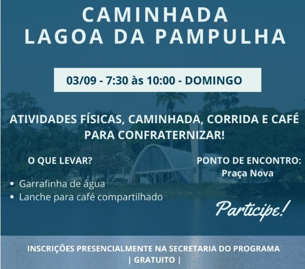 Projeto da UFMG promove caminhada na Pampulha neste domingo