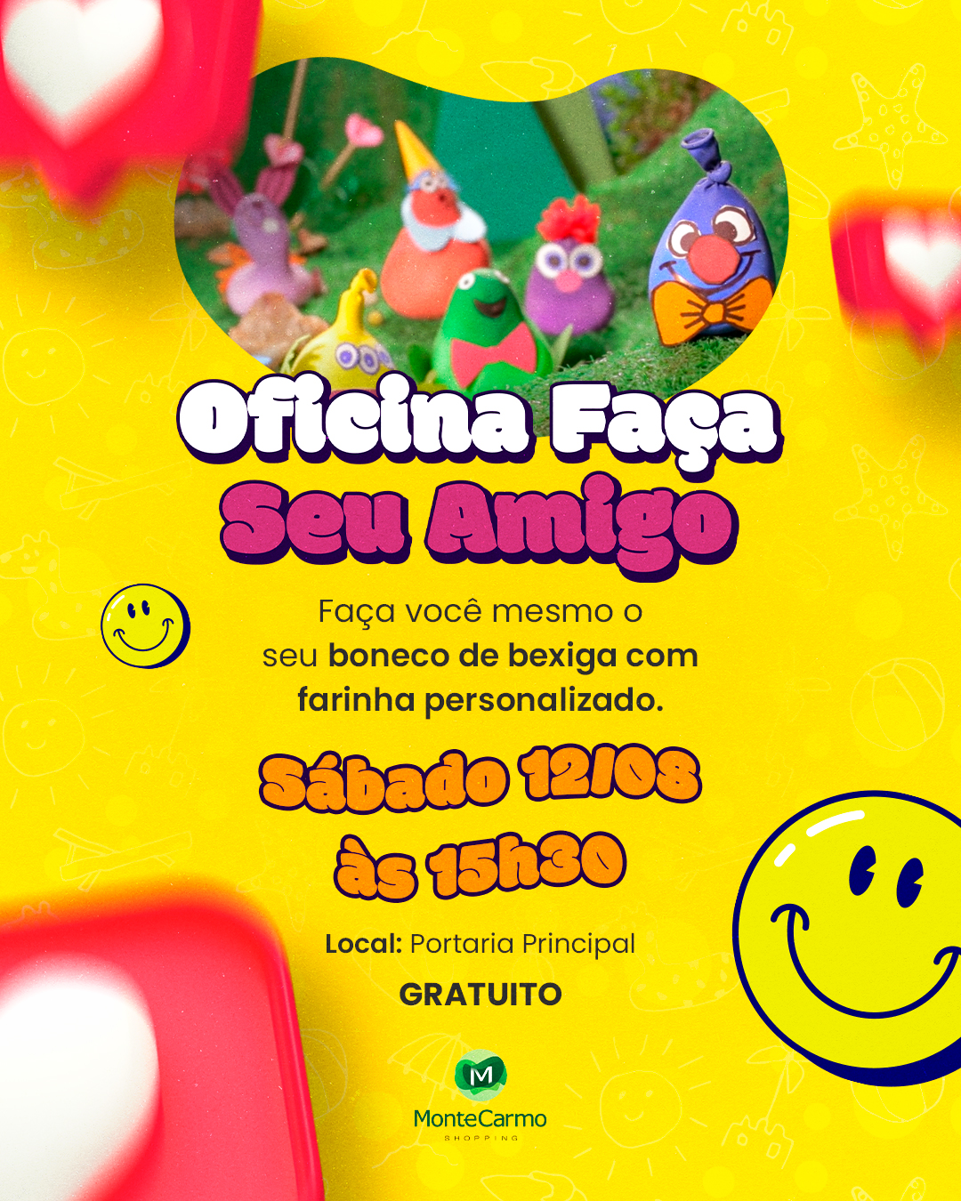 MONTE CARMO SHOPPING REALIZA OFICINA “FAÇA SEU AMIGO” PARA O PÚBLICO INFANTIL