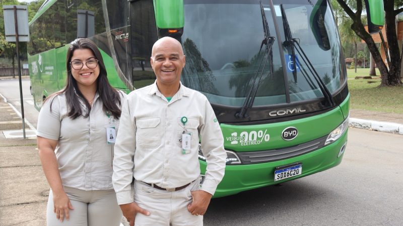 Ônibus elétrico passa por teste na logística da CENIBRA