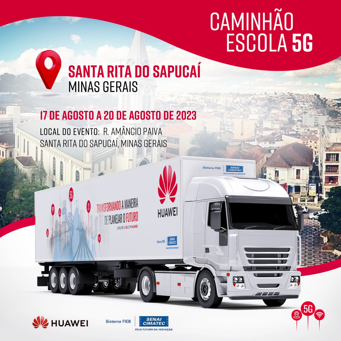 5G Truck leva a transformação digital ao Hacktown, em Santa Rita do Sapucaí (MG)