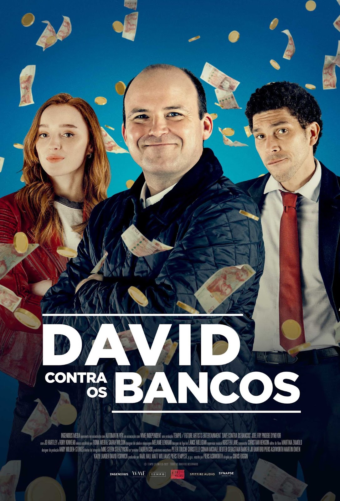 Estrelado por Rory Kinnear, Phoebe Dynevor e Joel Fry, ‘David Contra os Bancos’ leva história real com humor aos cinemas em 28/9