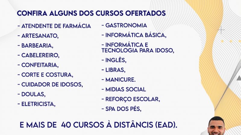 O Instituto Martucheli, com o apoio do vereador Léo da Academia, está com as inscrições abertas com vários cursos profissionalizantes