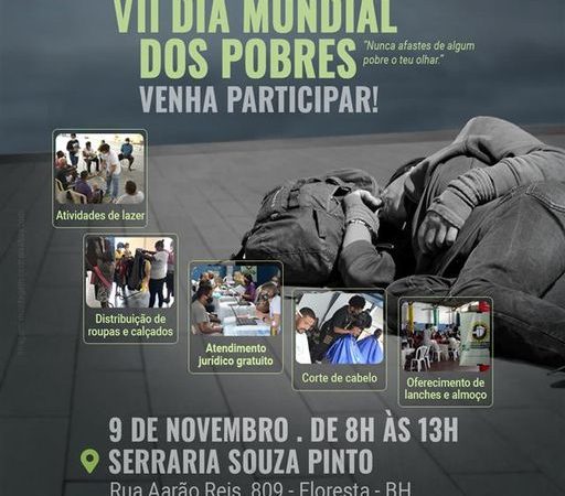 ‘VII Dia Mundial dos Pobres’: DPMG, Arquidiocese e Vicariato celebram, com atendimentos e ação social em Belo Horizonte