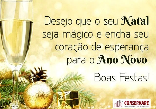 Mensagem de boas festas da Conservare