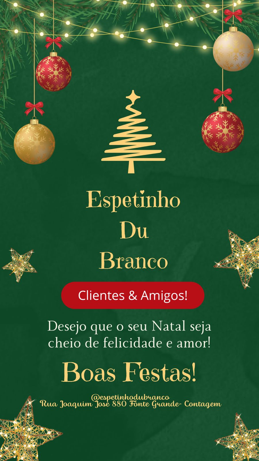 Mensagem de Boas Festas do Espetinho Du Branco