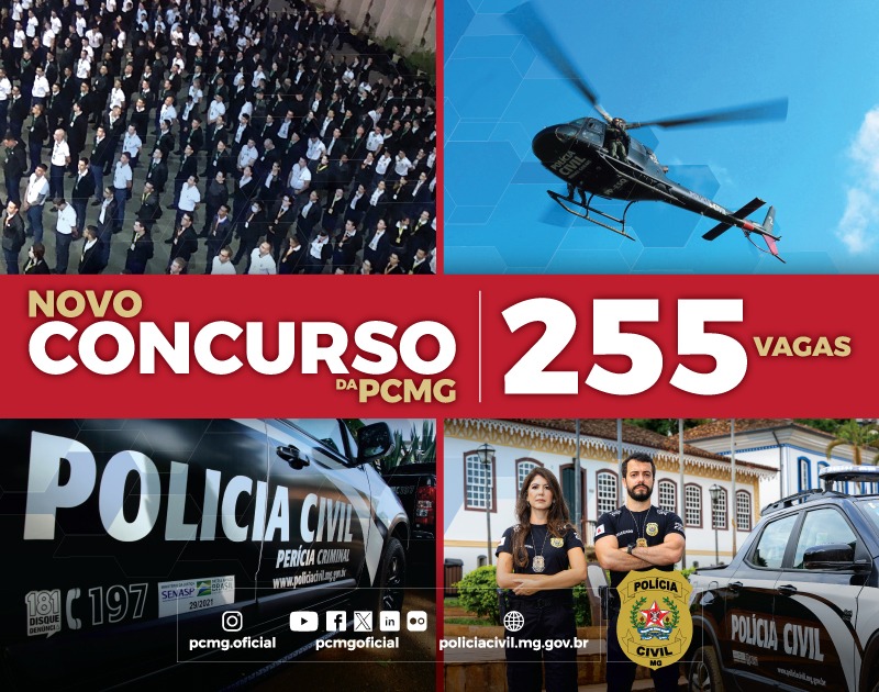 Novo concurso público da Polícia Civil de Minas Gerais (PCMG)