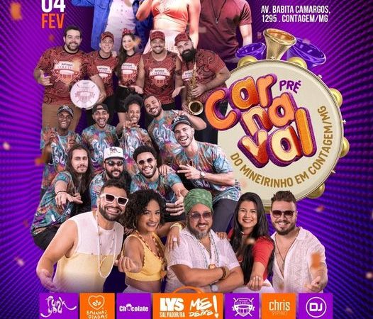 Pré-Carnaval do Mineirinho vai agitar Contagem! Terá Baianas Ozadas, Funk You, Lys (BA) e Me Deixe, Batuque Coletivo e muito mais