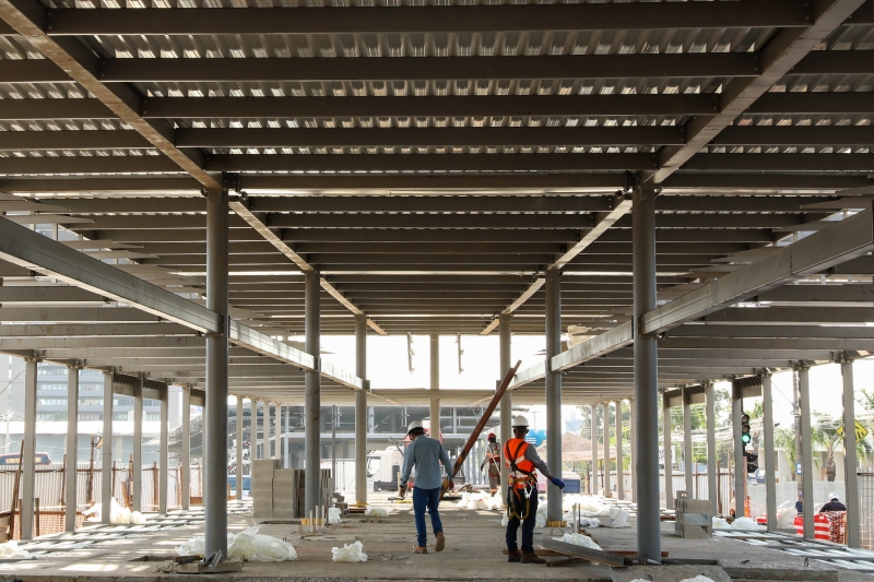 Obras no Terminal Sede, essencial para a implantação do SIM, seguem em ritmo acelerado