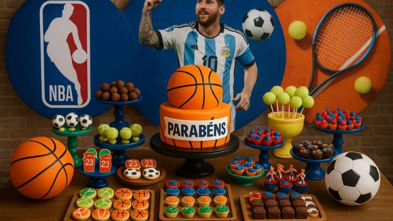 NBA em alta, tênis crescendo e futebol internacional transformam o esporte na nova febre das festas infantis