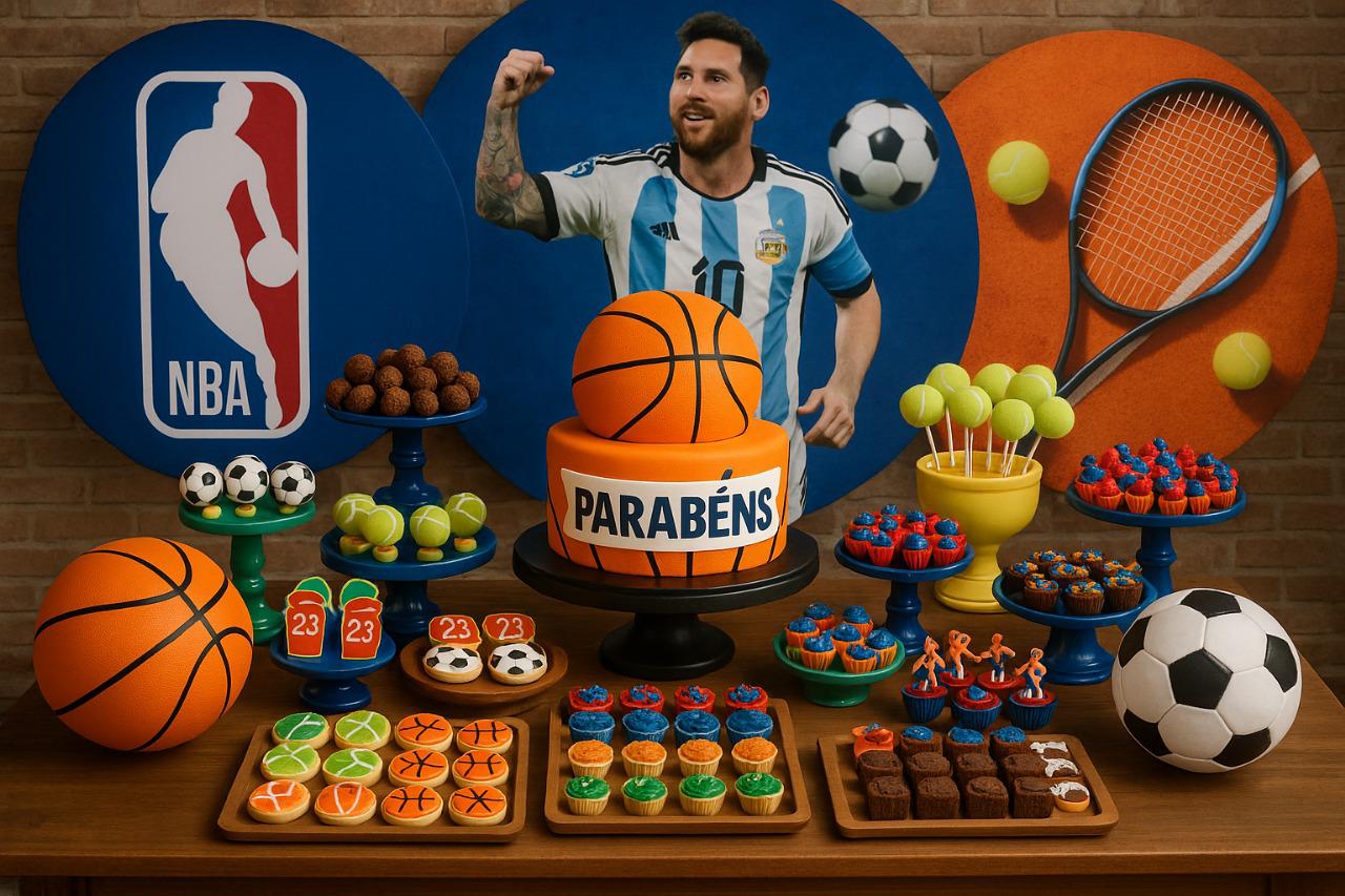 NBA em alta, tênis crescendo e futebol internacional transformam o esporte na nova febre das festas infantis