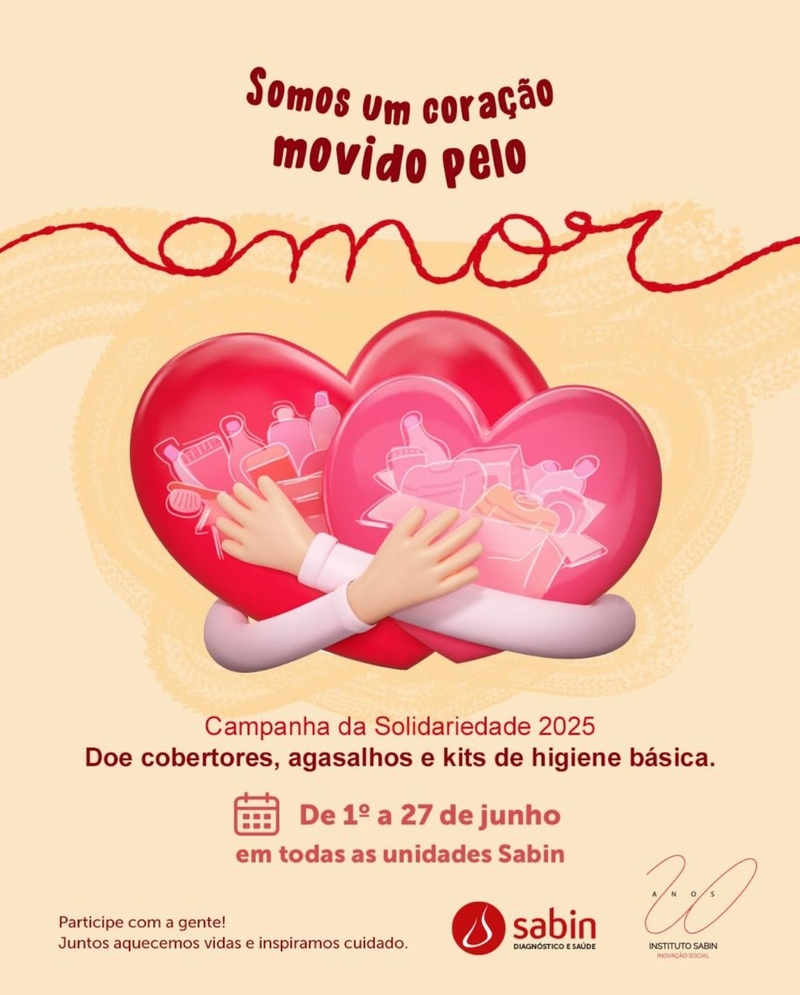 Instituto Sabin arrecada agasalhos, cobertores e itens de higiene em mais uma edição da “Campanha da Solidariedade”