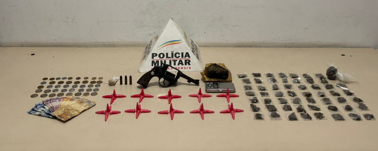 CONTAGEM: 18º BPM – Militares prendem três pessoas com drogas e armas, no final de semana