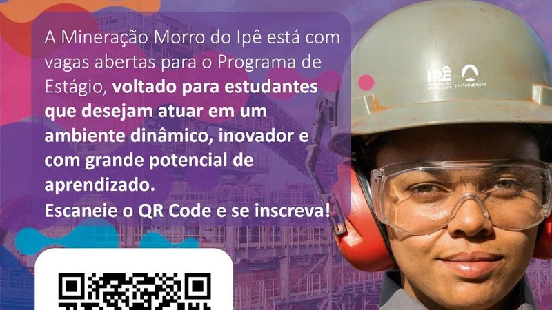 Mineração Morro do Ipê abre inscrições para Programa de Estágio 2026