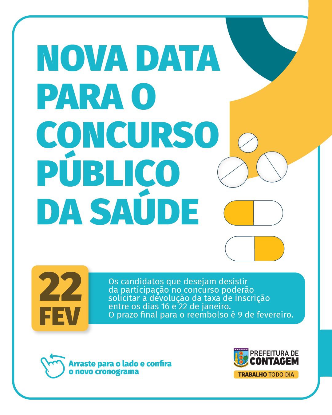 Novo cronograma de provas do concurso da Saúde de Contagem é publicado