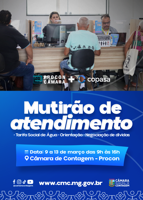 Procon Contagem realiza Mutirão de Atendimento com a Copasa