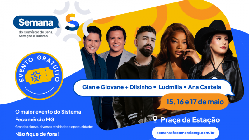 Sistema Fecomércio MG realiza grandes shows gratuitos em BH durante a Semana S