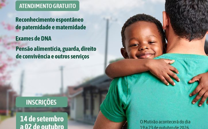A Defensoria Pública de Minas Gerais (DPMG) está promovendo a 14ª edição do Mutirão Direito a Ter Pai em Contagem e outras 29 cidades do estado