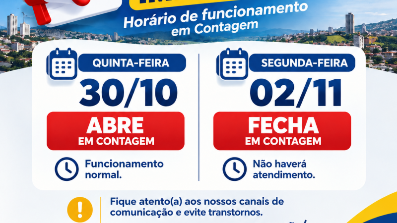 Abre e Fecha: confira o funcionamento nesta sexta (30/10) e segunda (2/11)